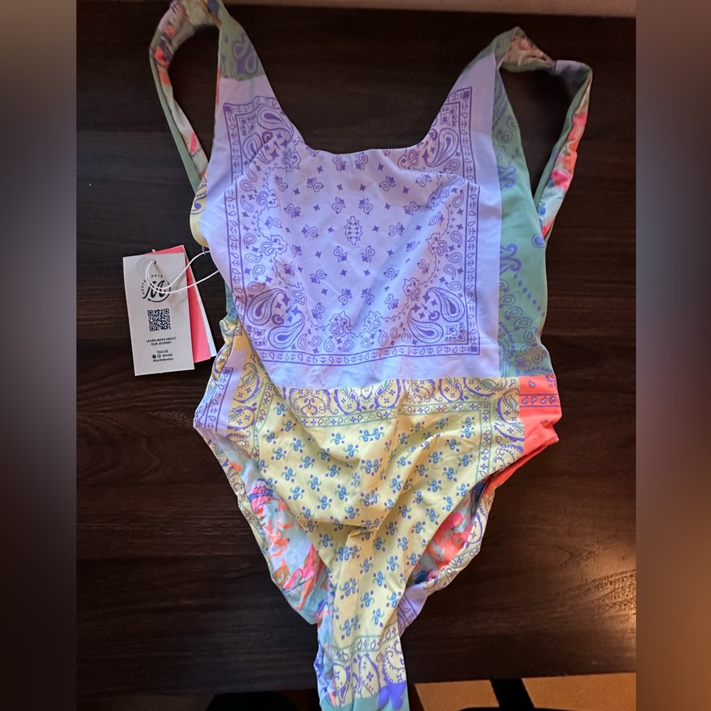 Maaji Bandana Claire One-Piece Eco Friendly Reversible Swimsuit NWT